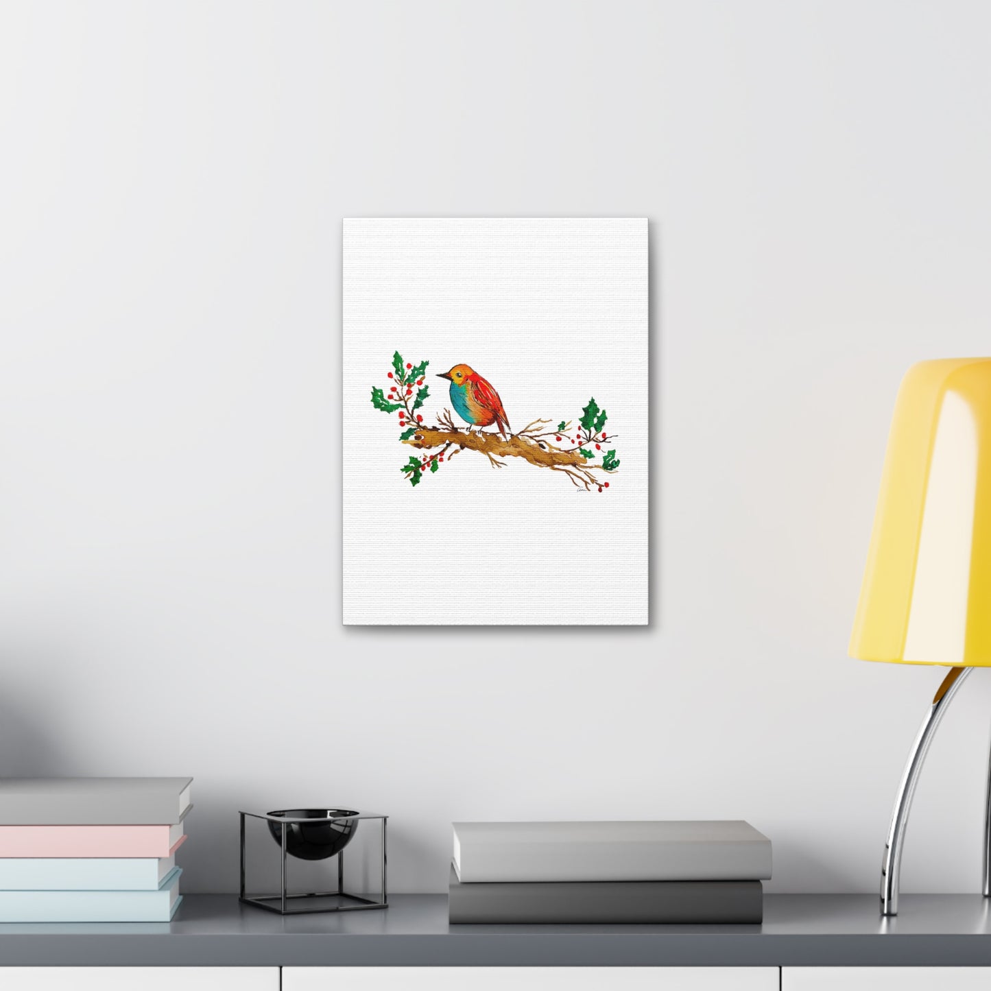 Bright Bird on a Branch Canvas Print