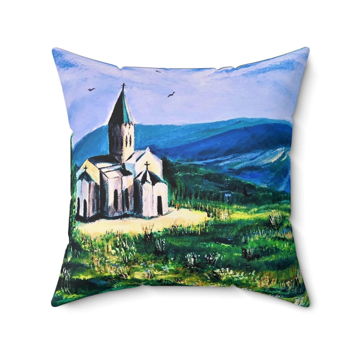 Ghazanchetsots Cathedral Faux Suede Square Pillow