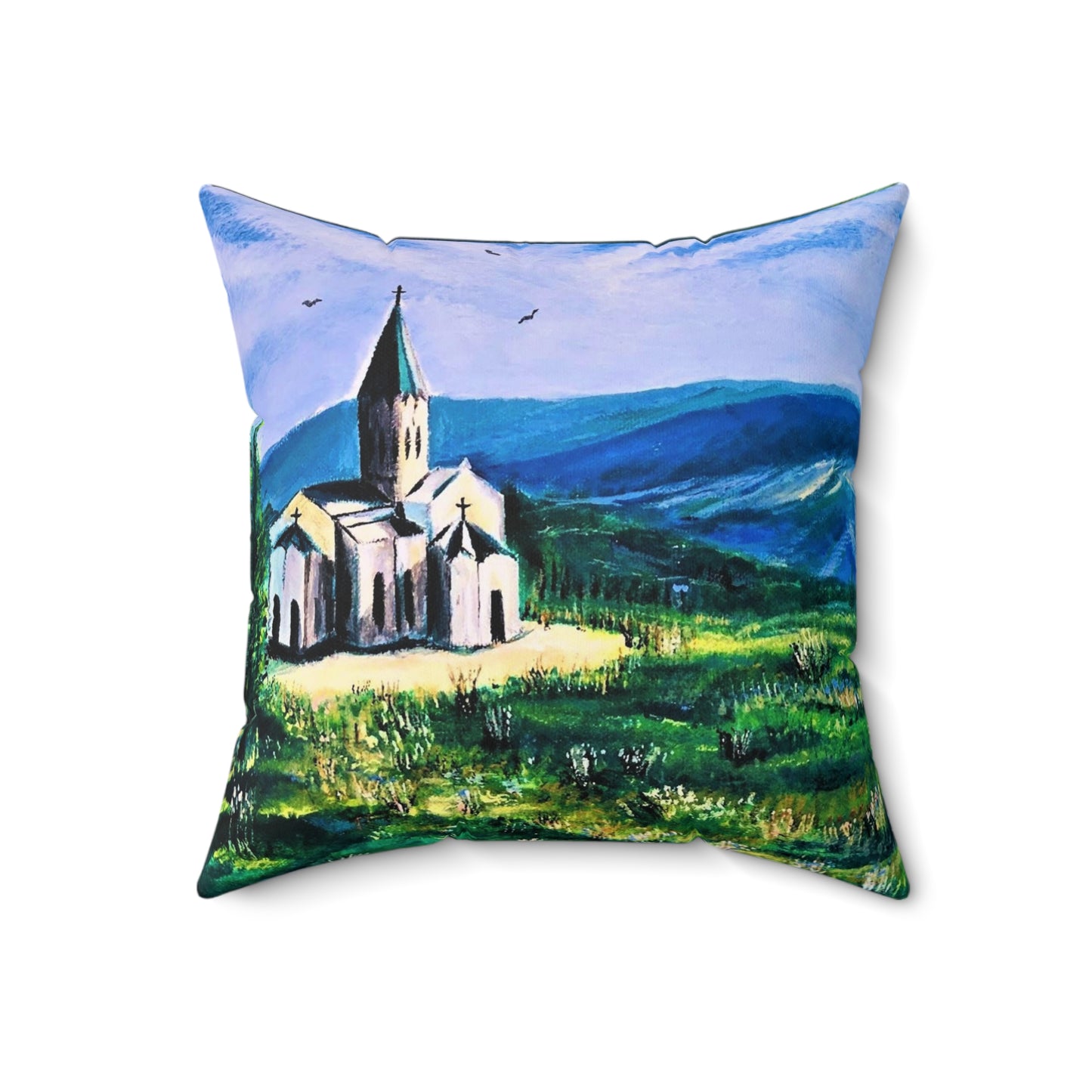 Ghazanchetsots Cathedral Faux Suede Square Pillow