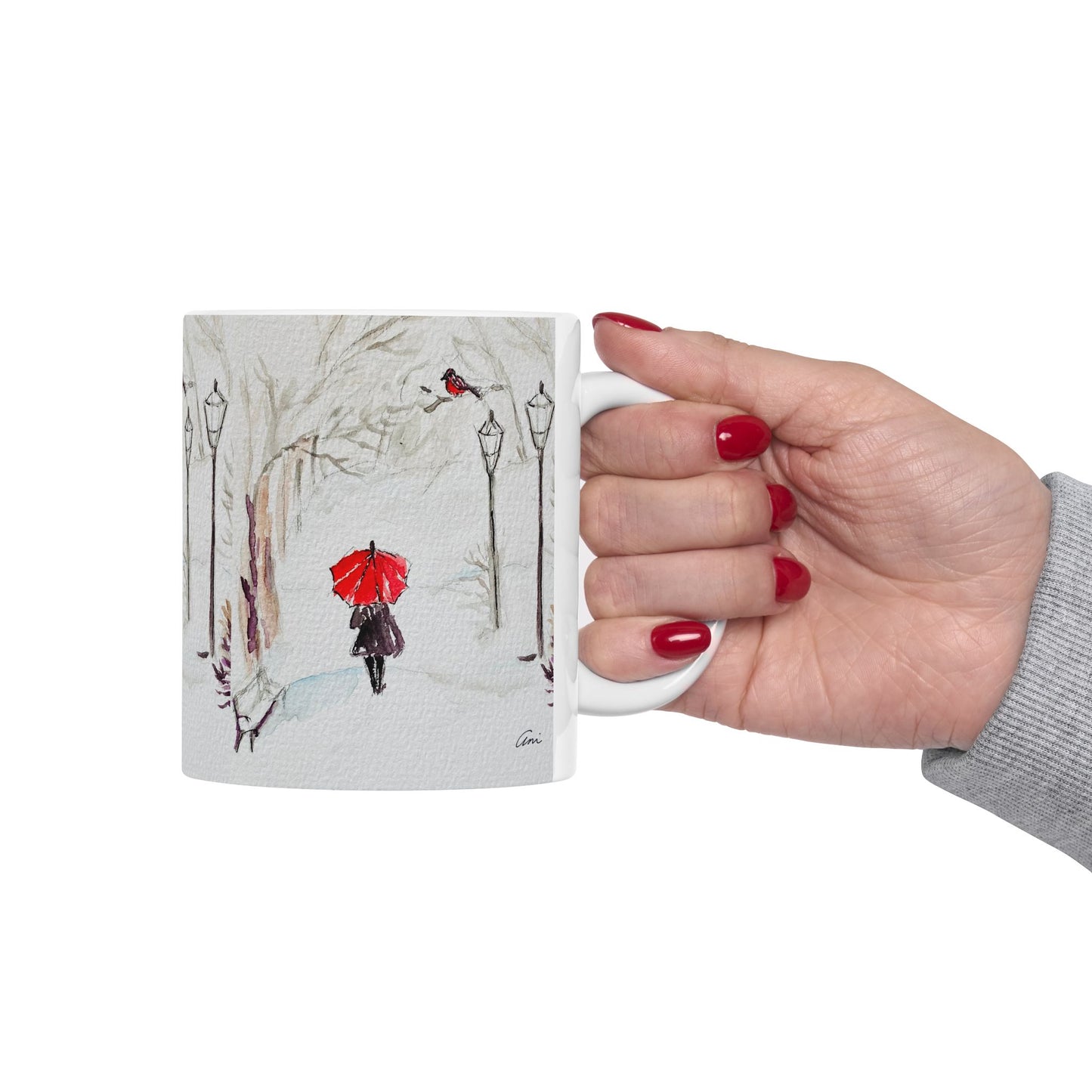 The Red Umbrella Ceramic Mug