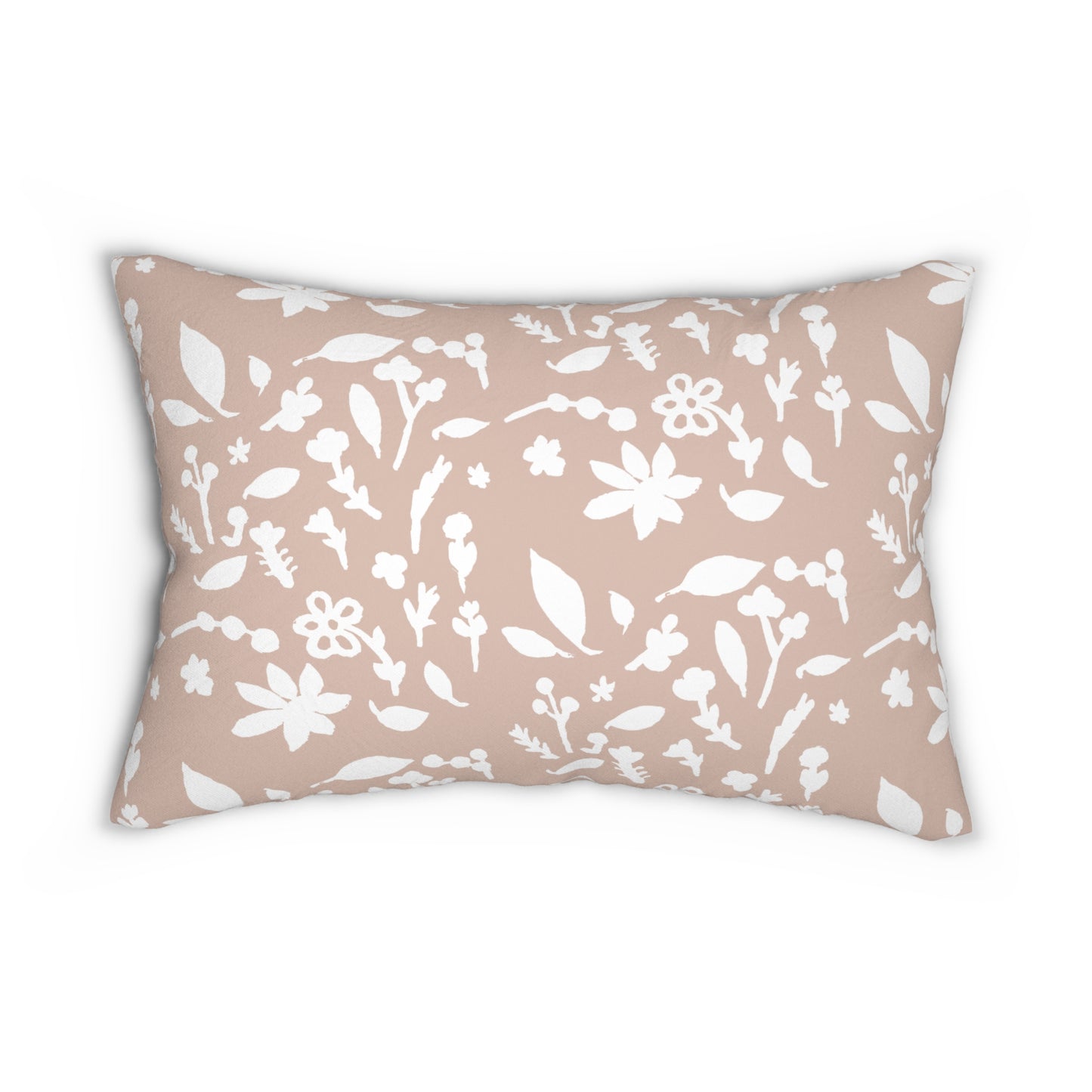 Beige Fall Foliage Lumbar Pillow