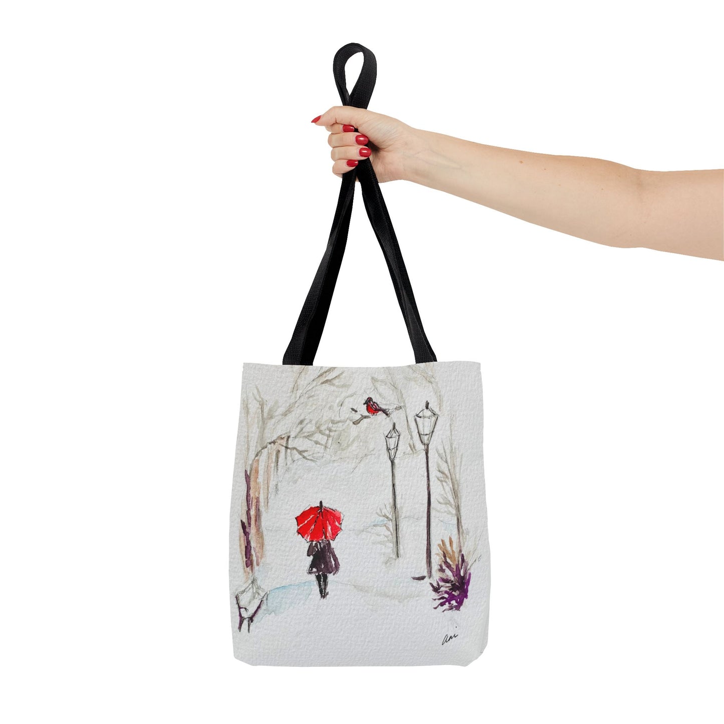 The Red Umbrella Ivory Tote Bag