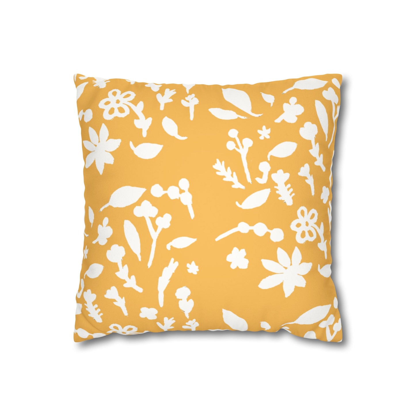 Bumblebee Fall Foliage Faux Suede Square Pillowcase