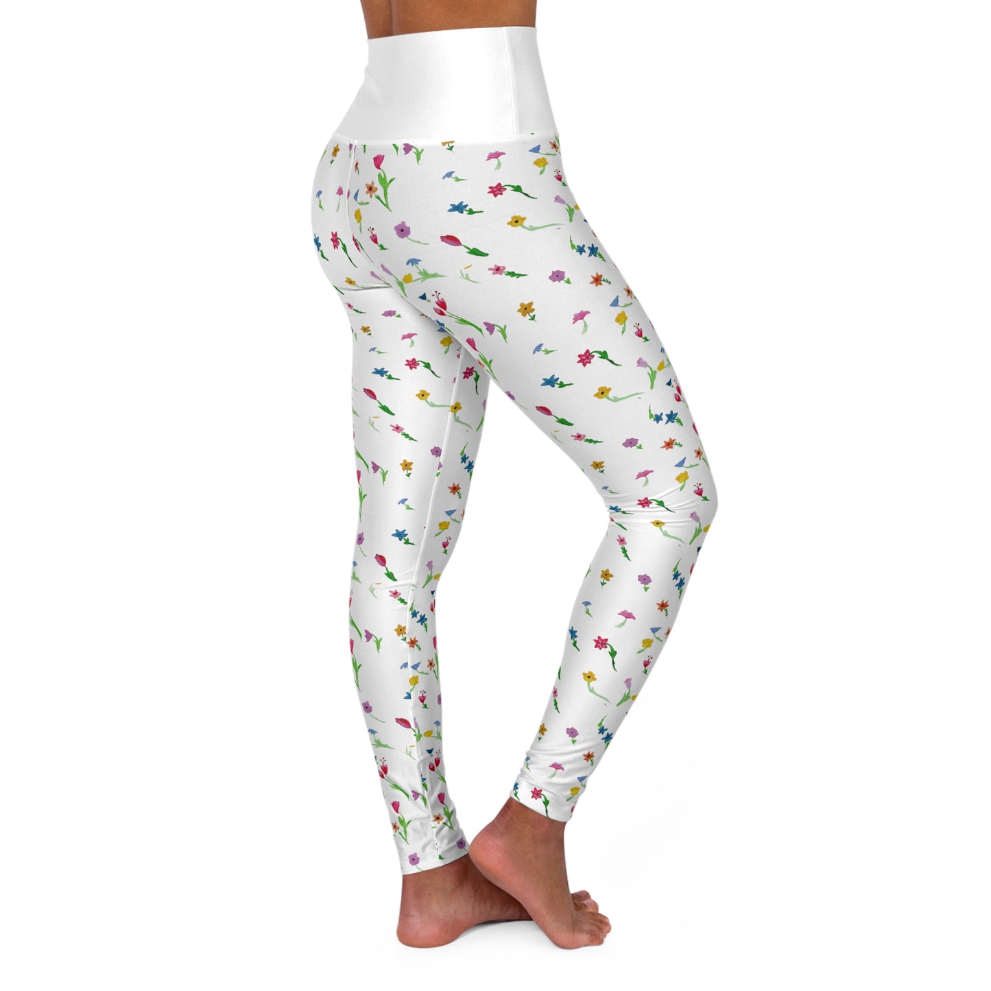 Floating Flowers High Waisted Yoga Leggings