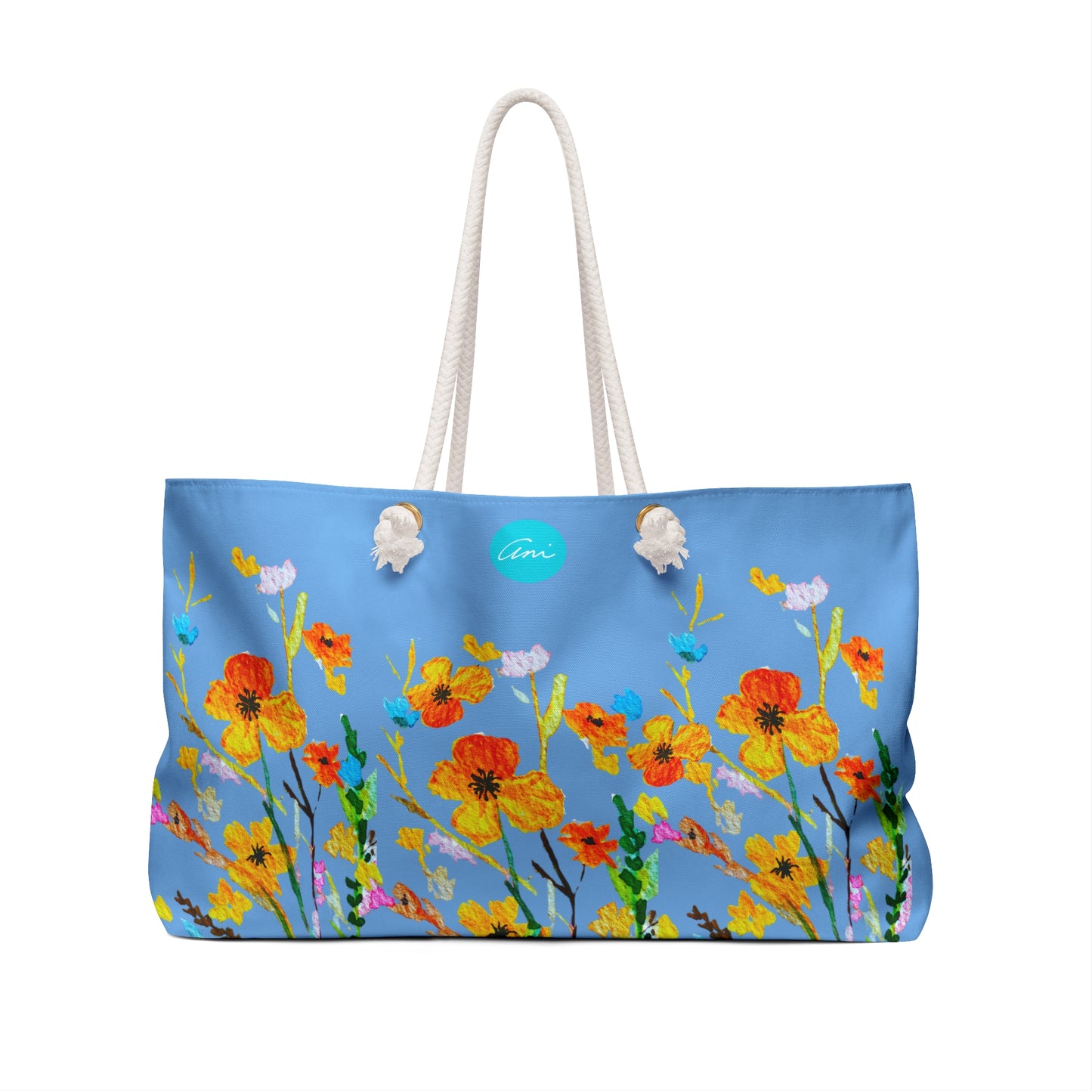 Fall Bouquet Baby Blue Weekender Bag