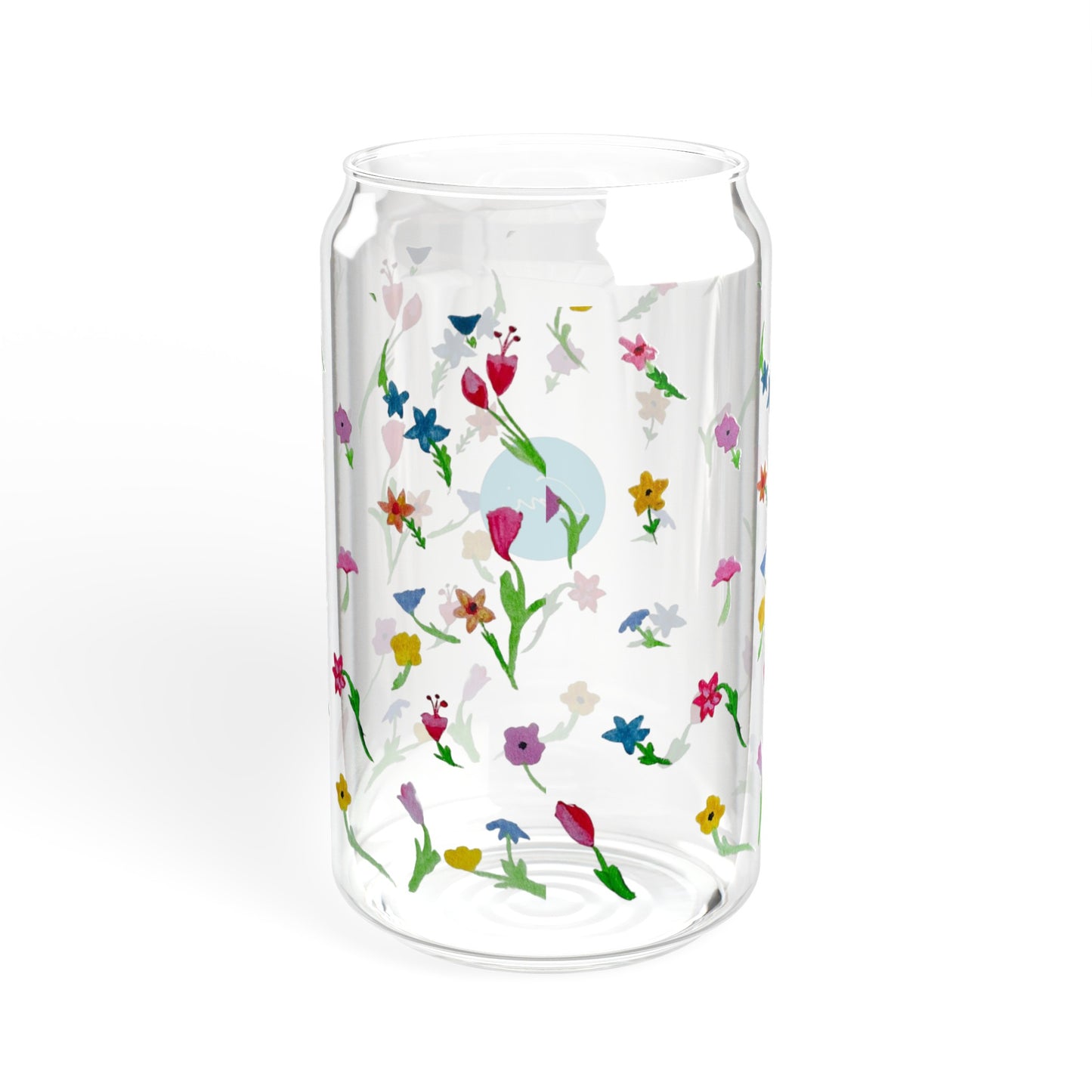 Floating Flowers Sipper Glass, 16oz