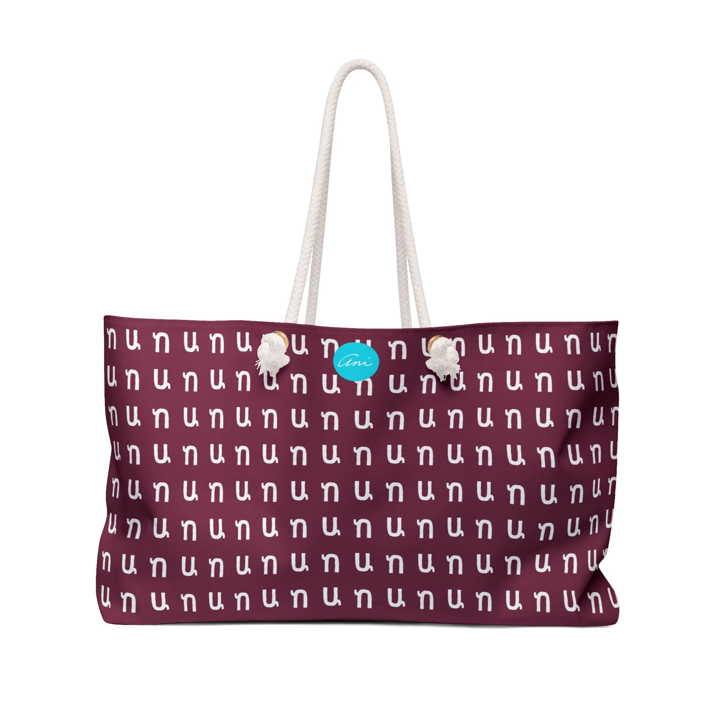 Customizable Armenian Letter Plum Fall Foliage Weekender Bag