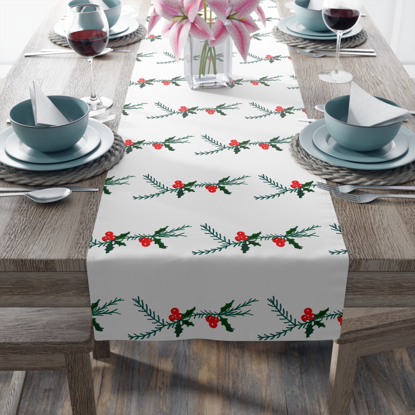 Red Beauty Table Runner (Cotton, Polyester)