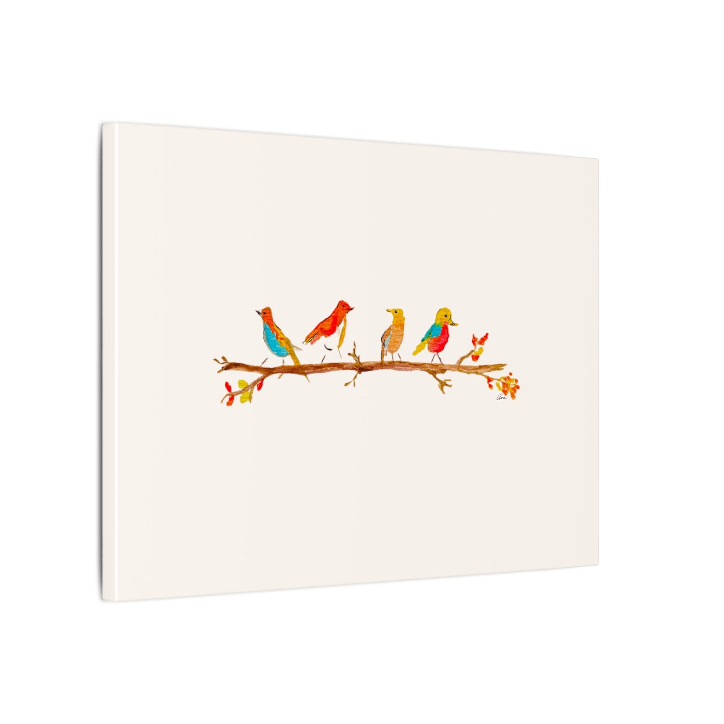 Birds on a Branch Matte Canvas Print