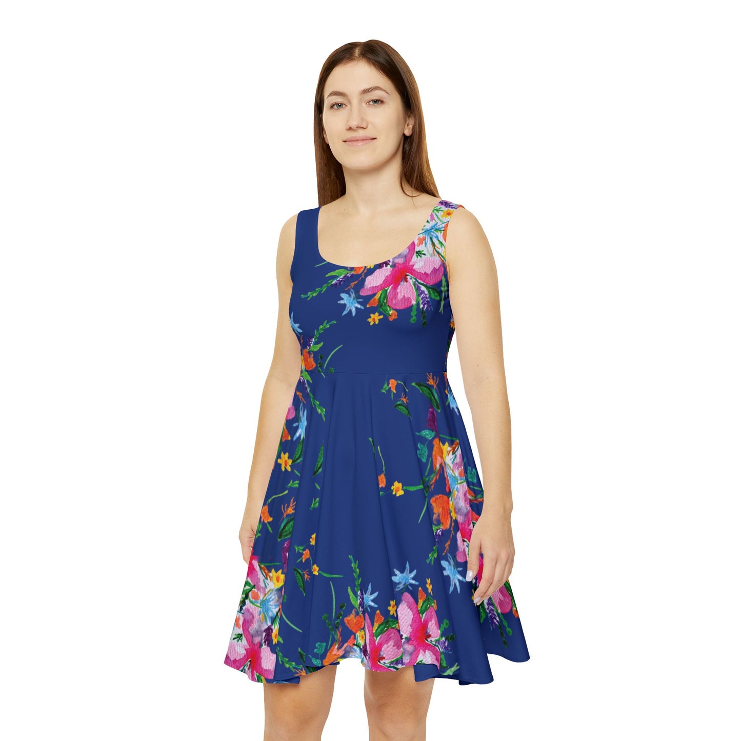 Summer Bouquet Navy Blue Dress