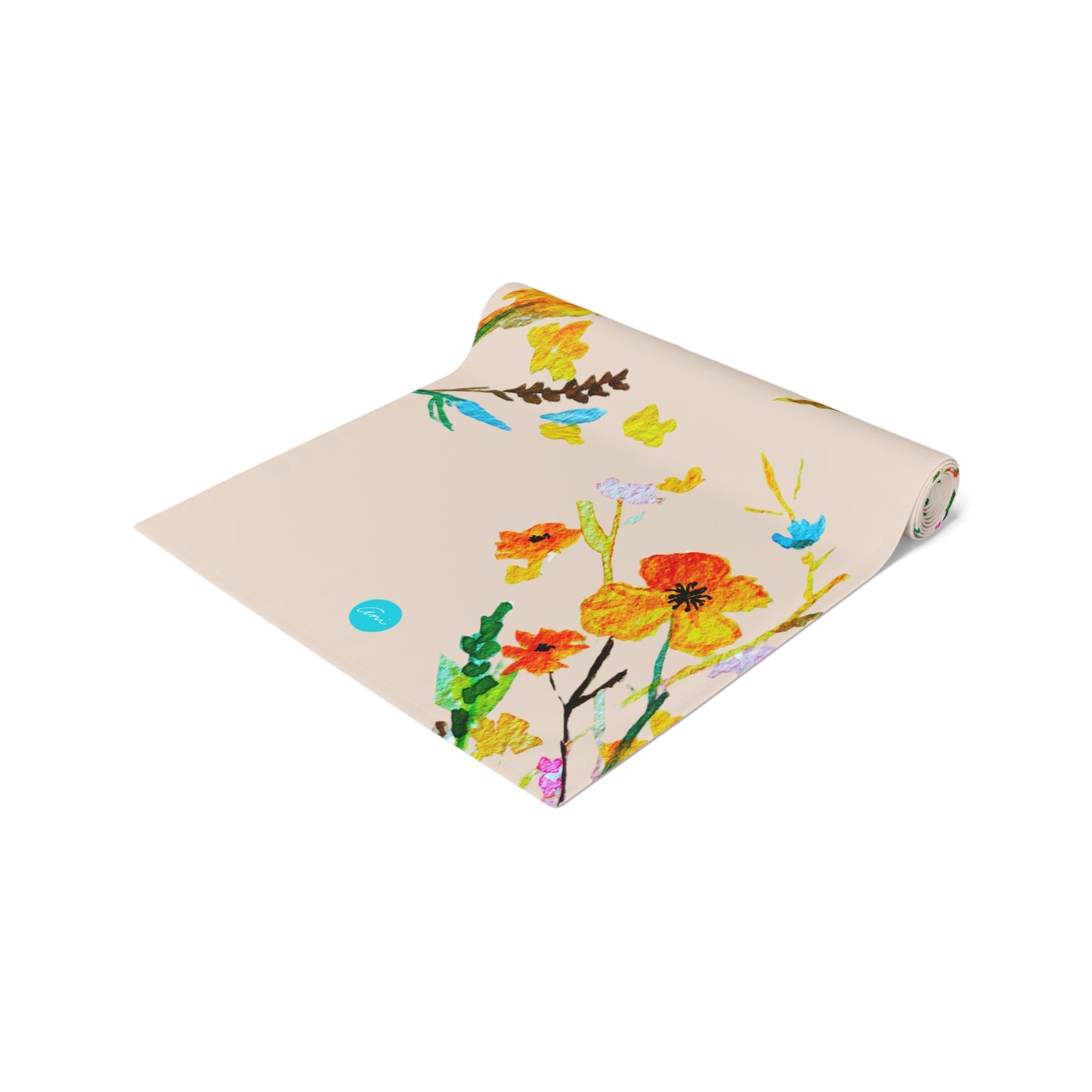 Fall Bouquet Peach Cream Table Runner (Cotton, Polyester)