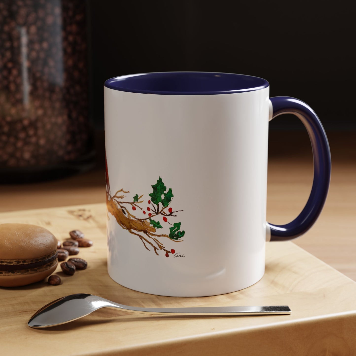 Bright Bird on a Branch Accent Coffee Mug