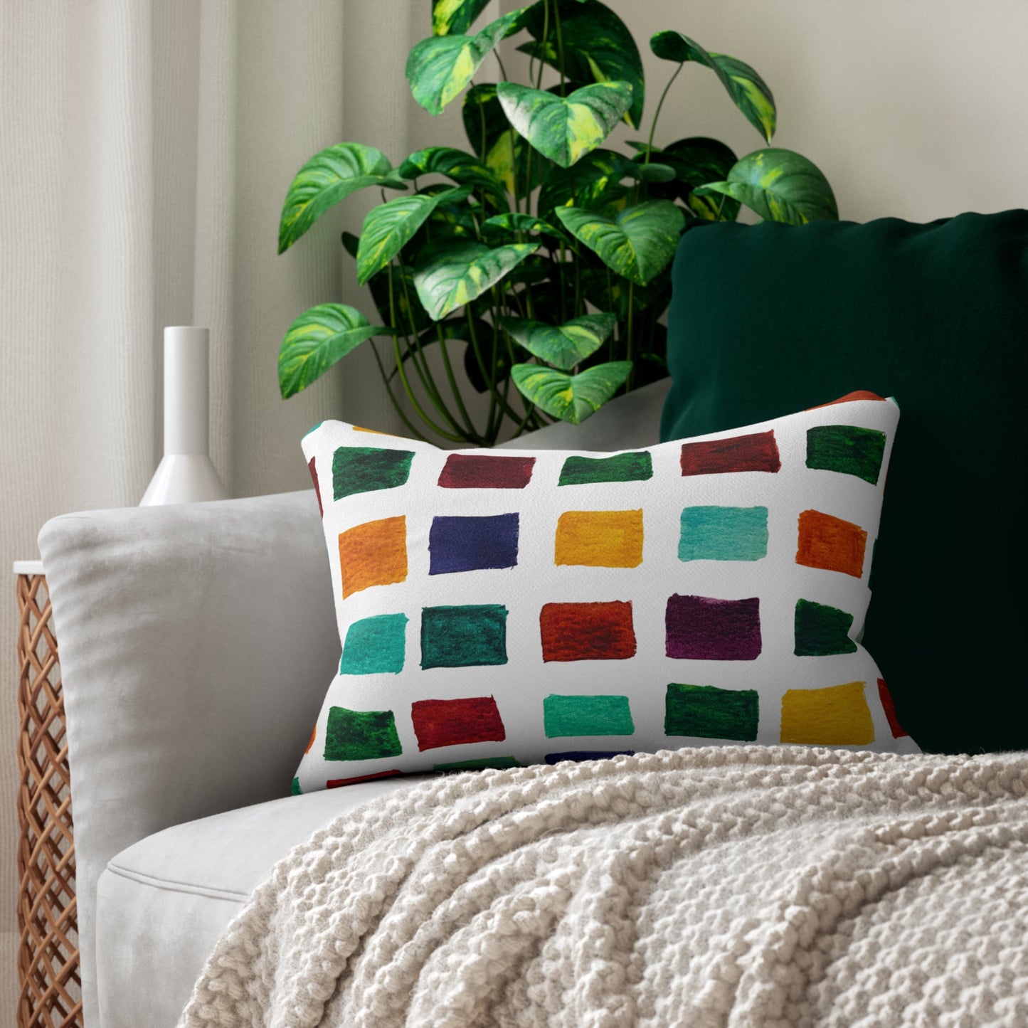 Bright Fall Colors Lumbar Pillow