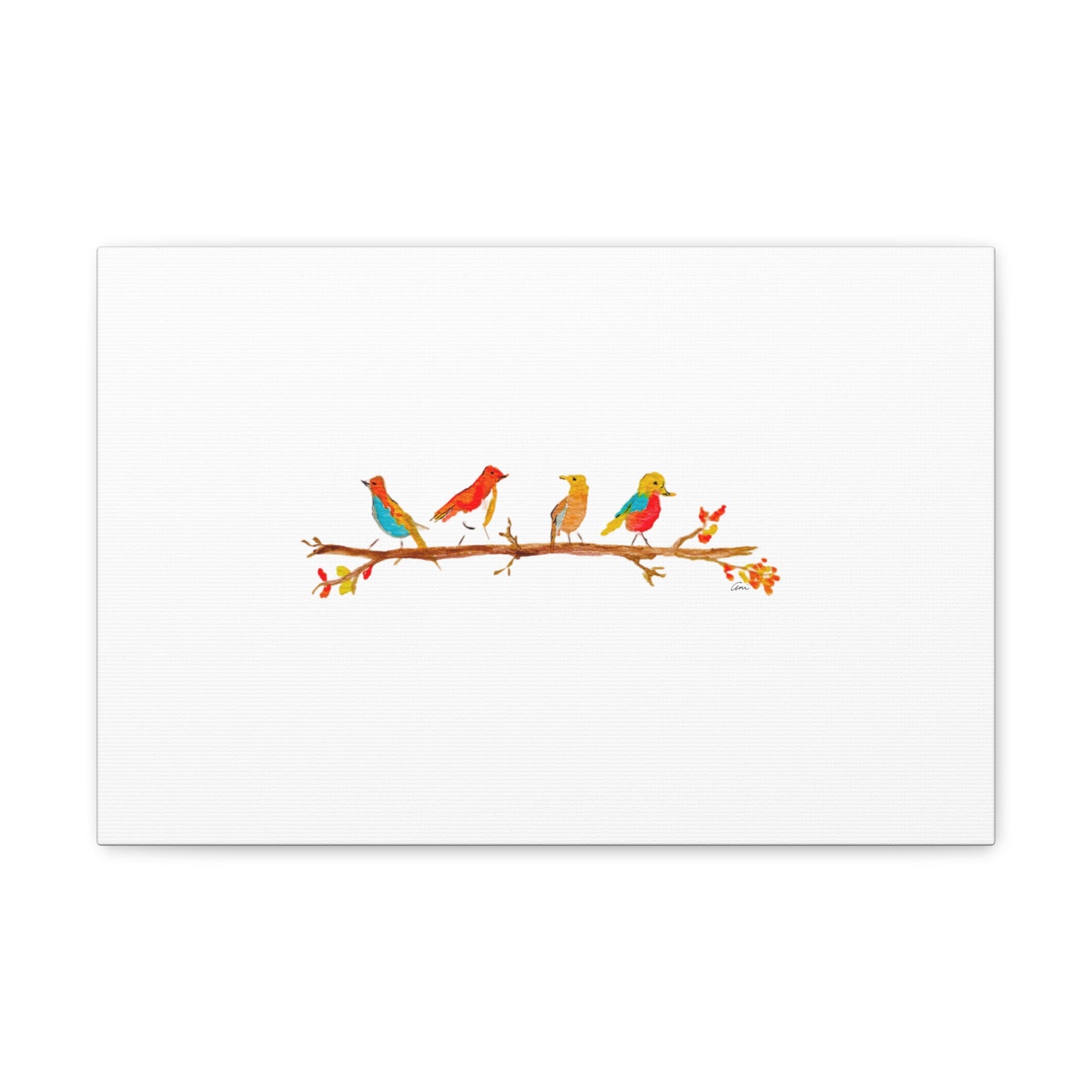 Birds on a Branch Canvas Gallery Wrap