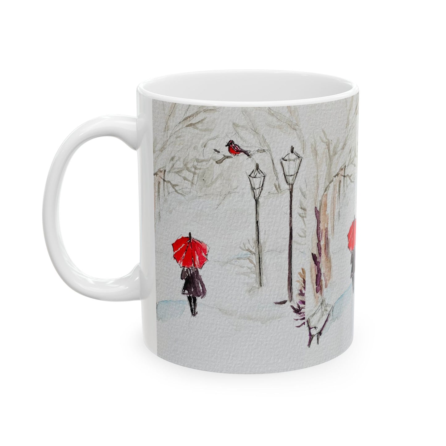 The Red Umbrella Ceramic Mug