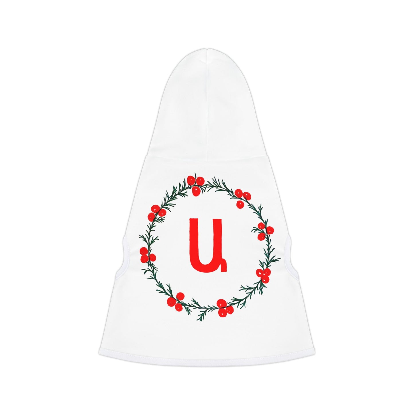 Customizable Armenian Letter Wreath White Pet Hoodie