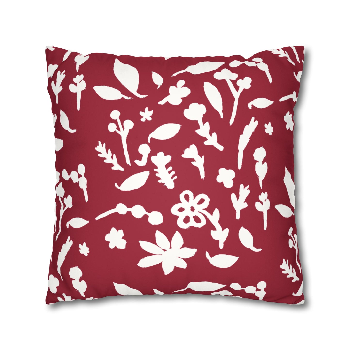 Cherry Cobbler Fall Foliage Faux Suede Square Pillowcase