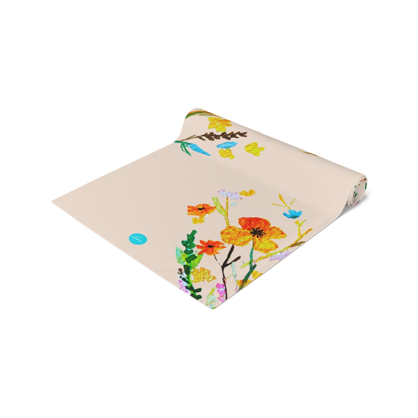 Fall Bouquet Peach Cream Table Runner (Cotton, Polyester)