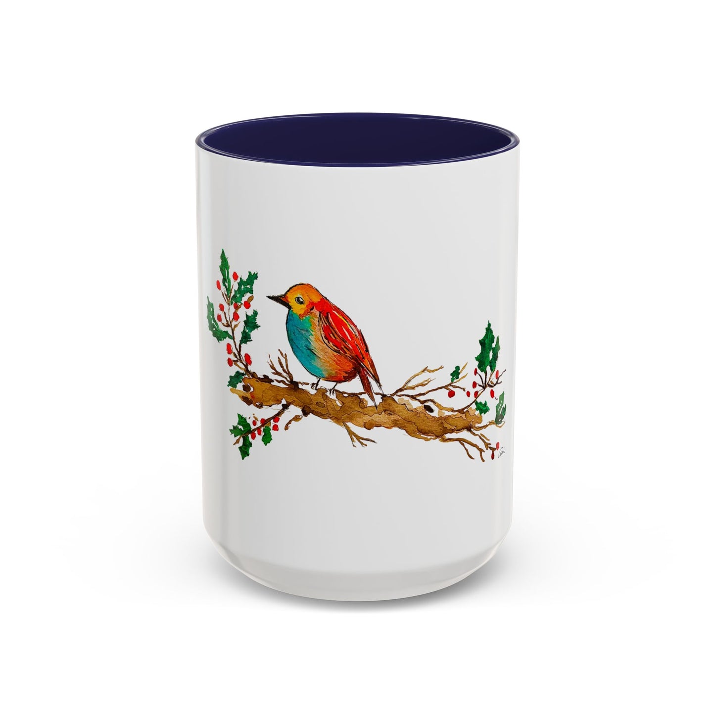 Bright Bird on a Branch Accent Coffee Mug