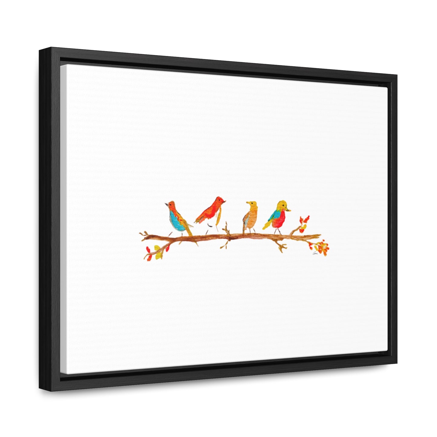 Birds on a Branch Gallery Canvas Wrap with Horizontal Frame