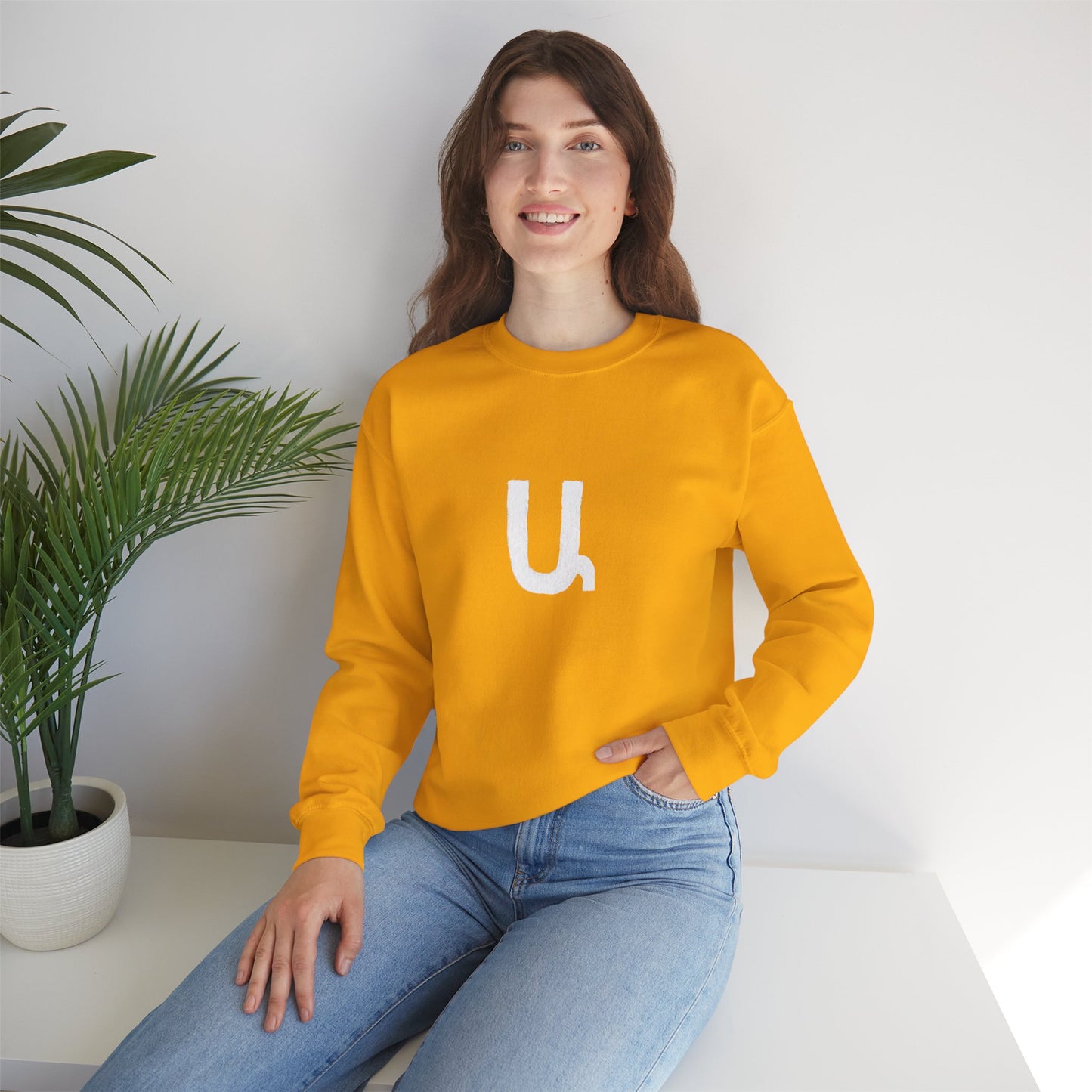 Custom Armenian Letter Unisex Sweatshirt Warm Colors