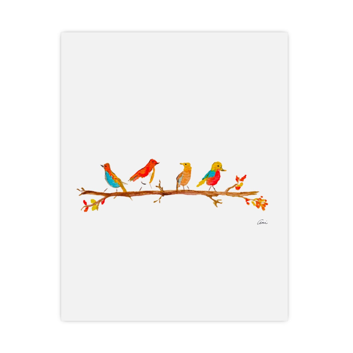 Birds on a Branch Matte Print