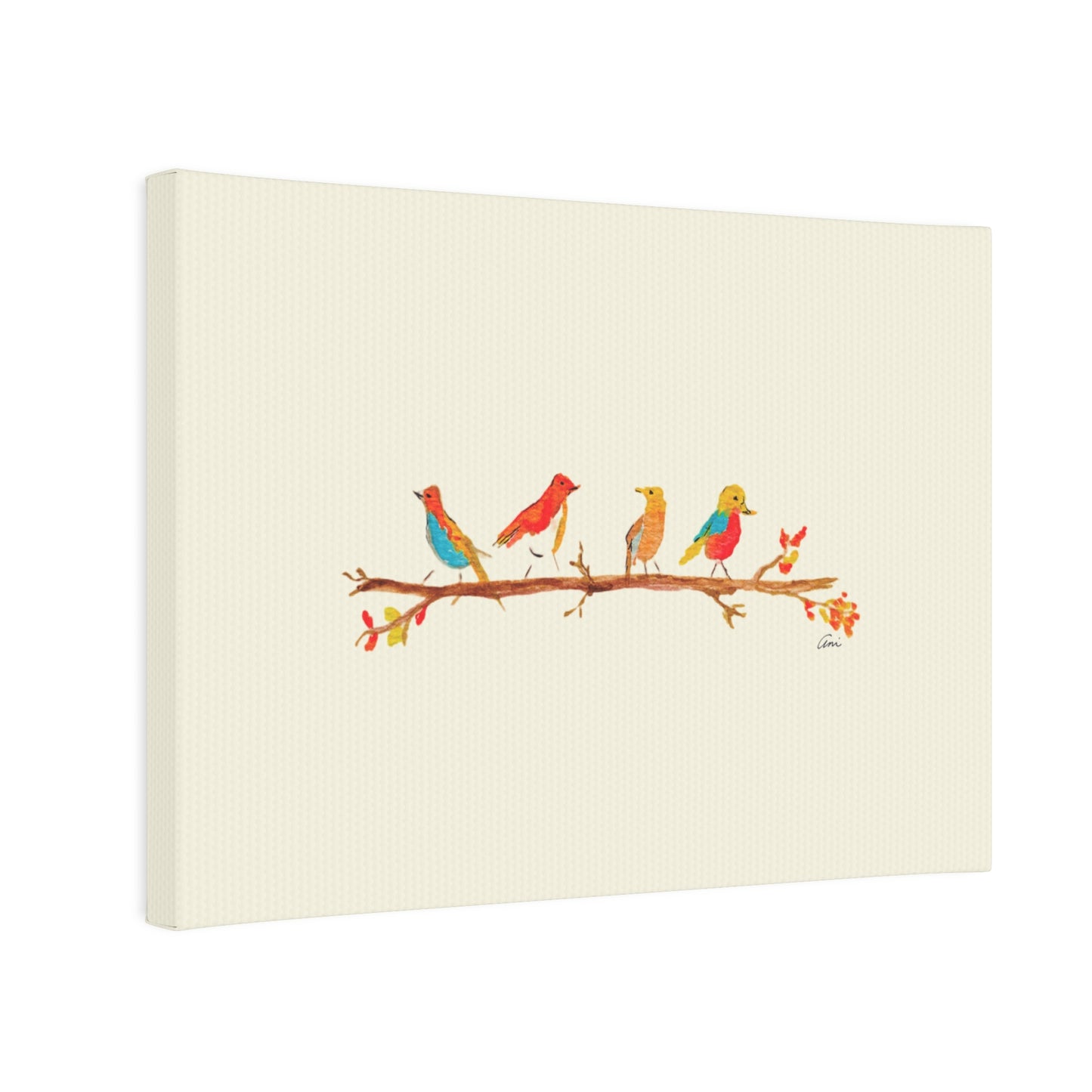 Birds on a Branch Canvas Print