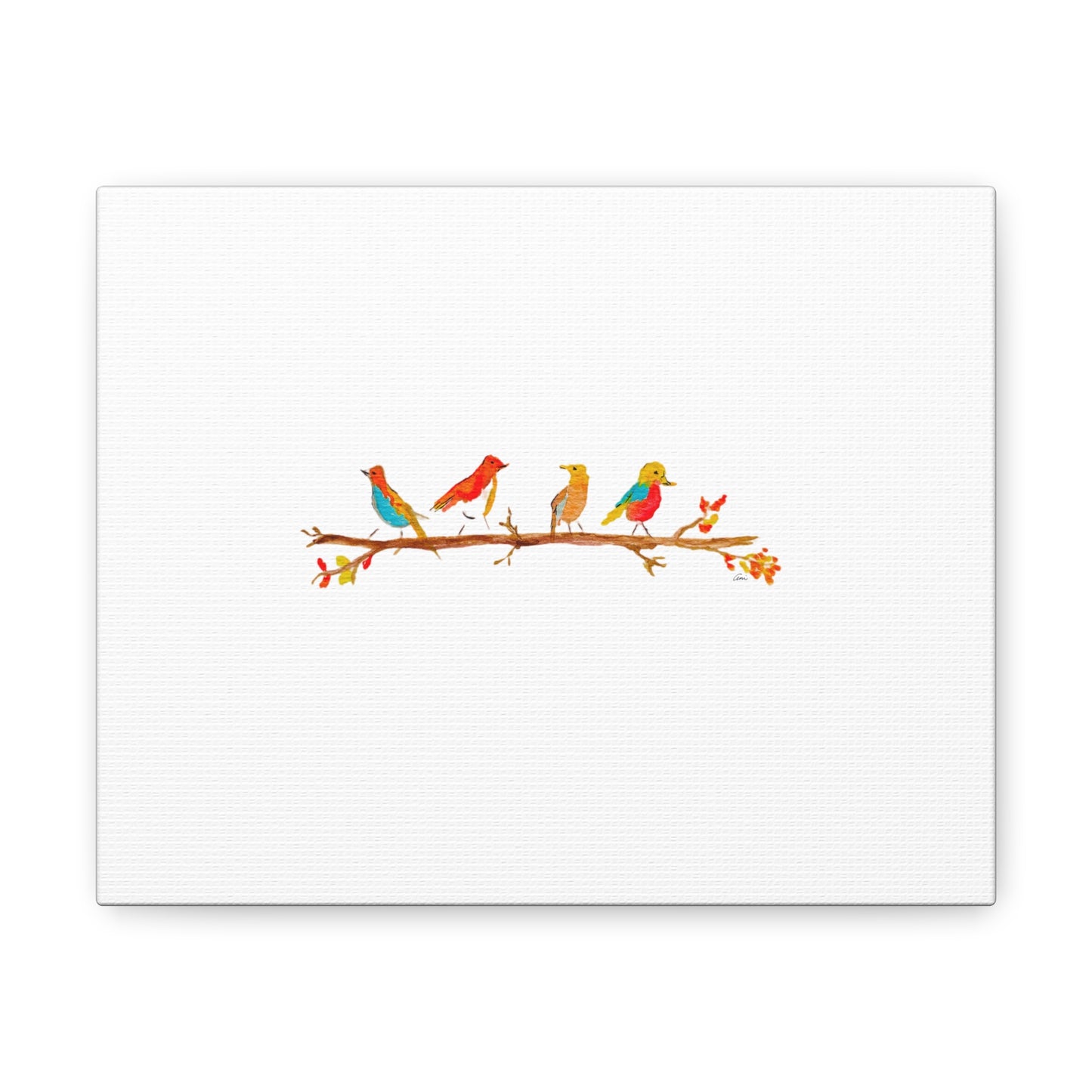 Birds on a Branch Canvas Gallery Wrap