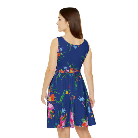 Summer Bouquet Navy Blue Dress