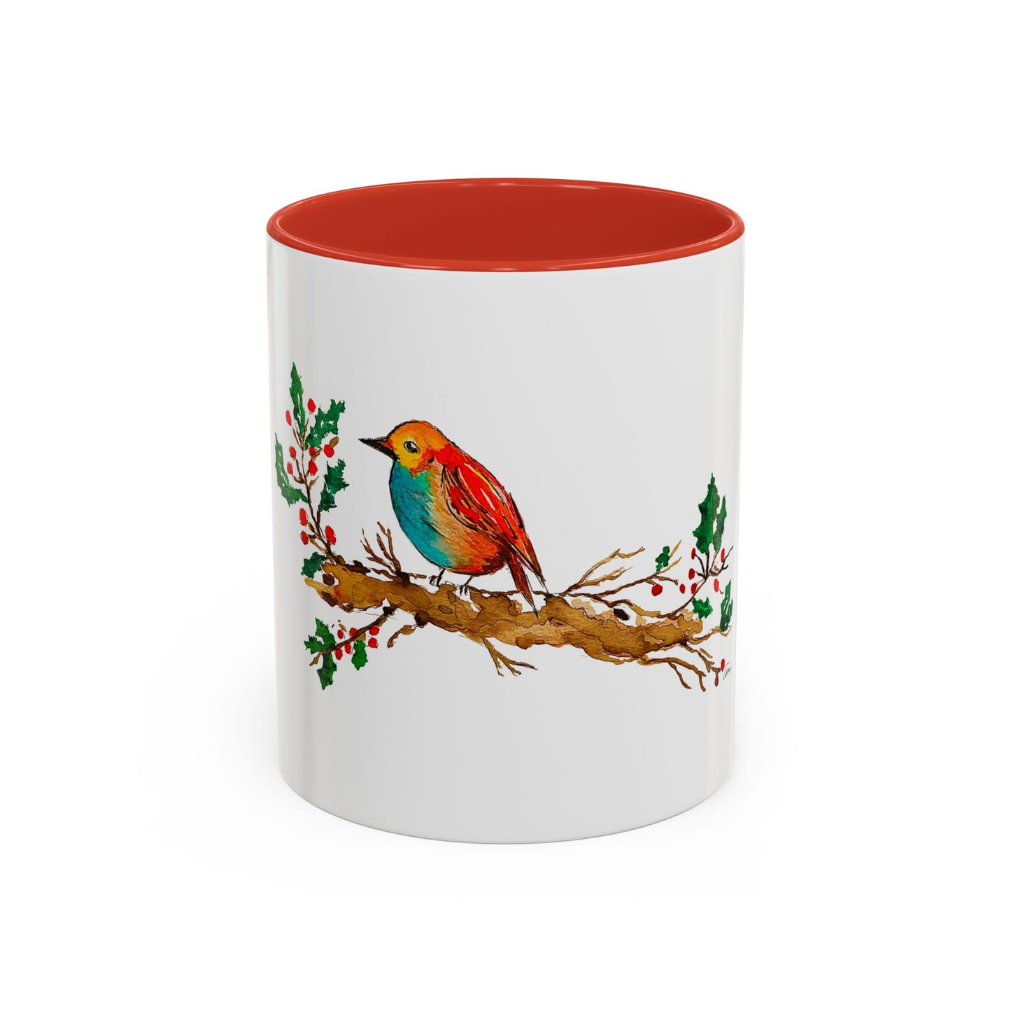 Bright Bird on a Branch Accent Coffee Mug