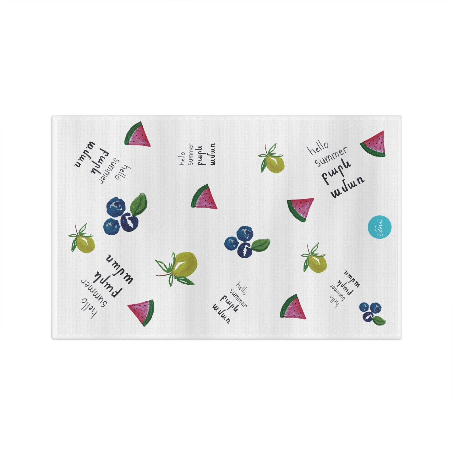 Hello Summer (English and Armenian) Microfiber Tea Towel