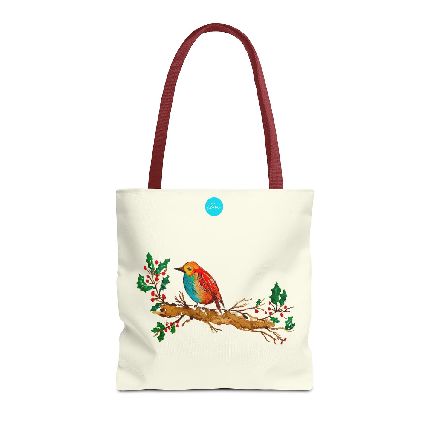 Bright Bird on a Branch Ivory Tote Bag