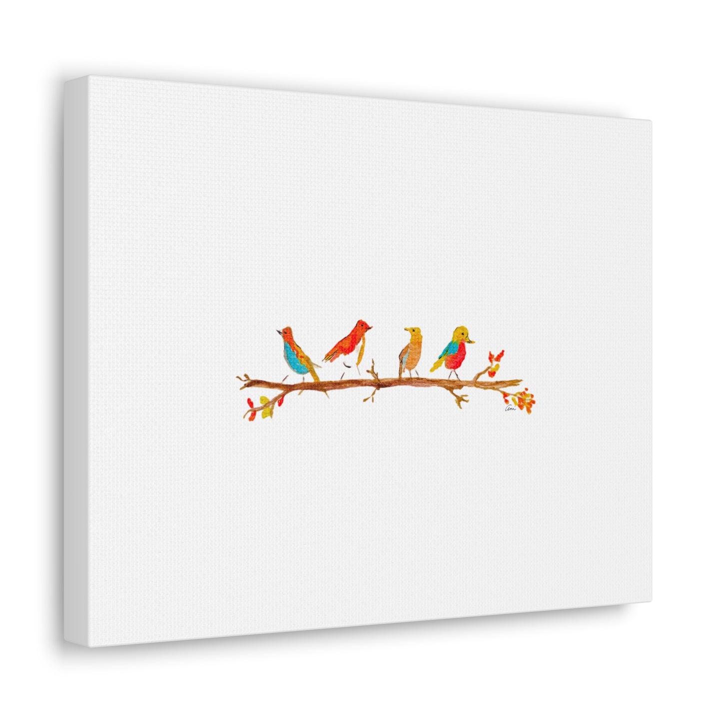 Birds on a Branch Canvas Gallery Wrap