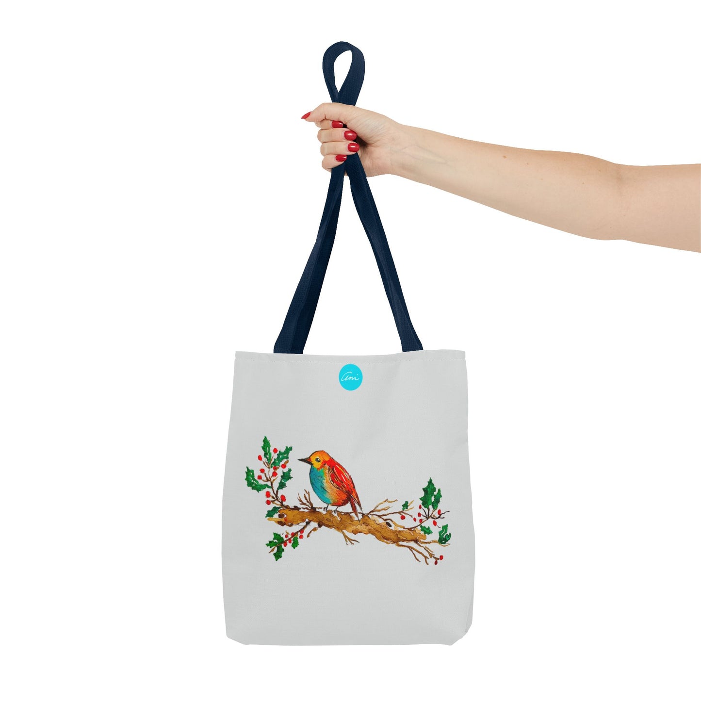 Bright Bird on a Branch Light Grey Tote Bag