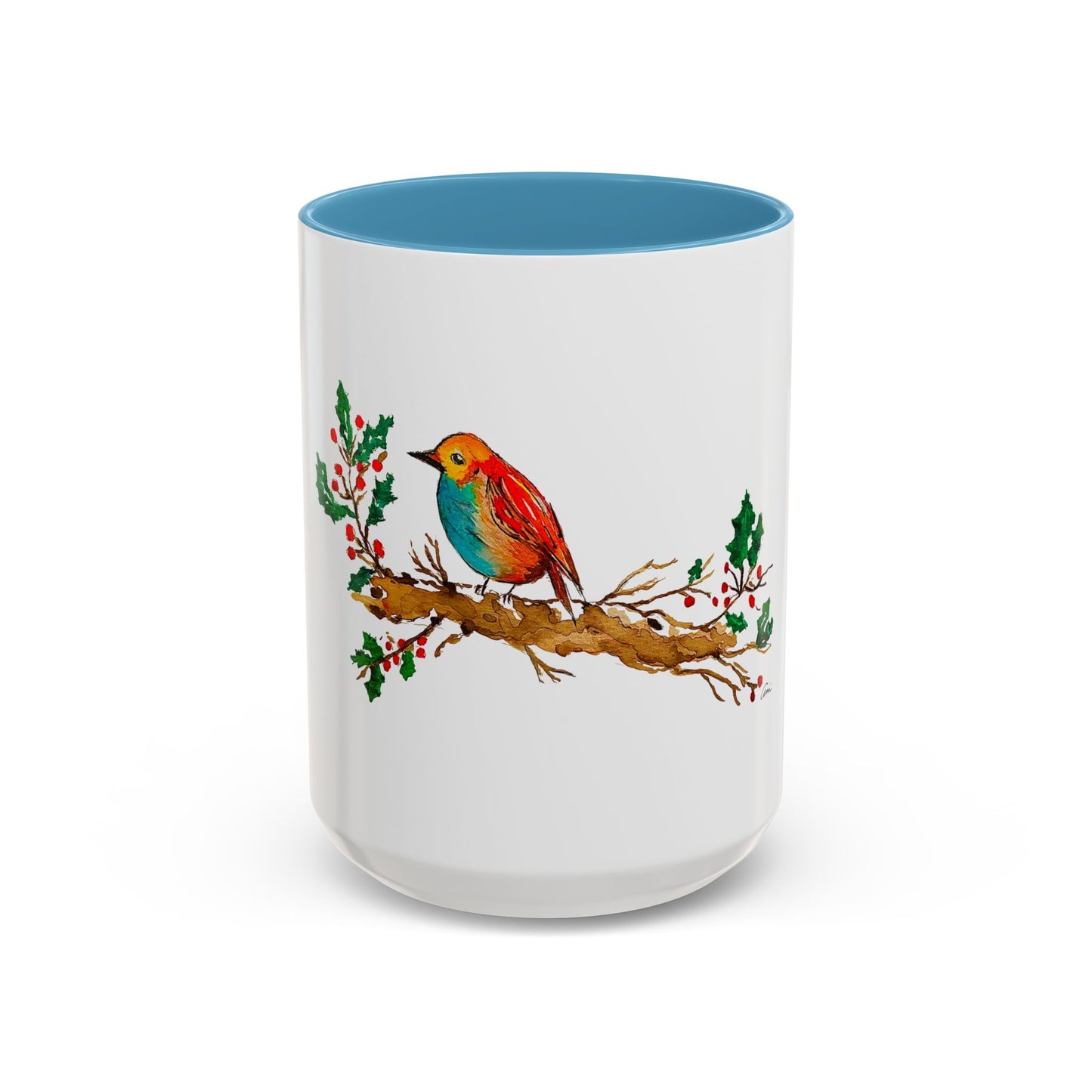 Bright Bird on a Branch Accent Coffee Mug