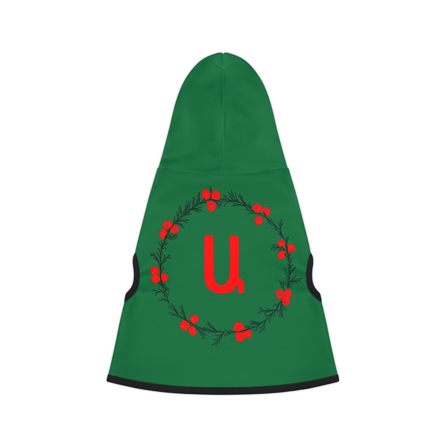 Customizable Armenian Letter Wreath Green Pet Hoodie