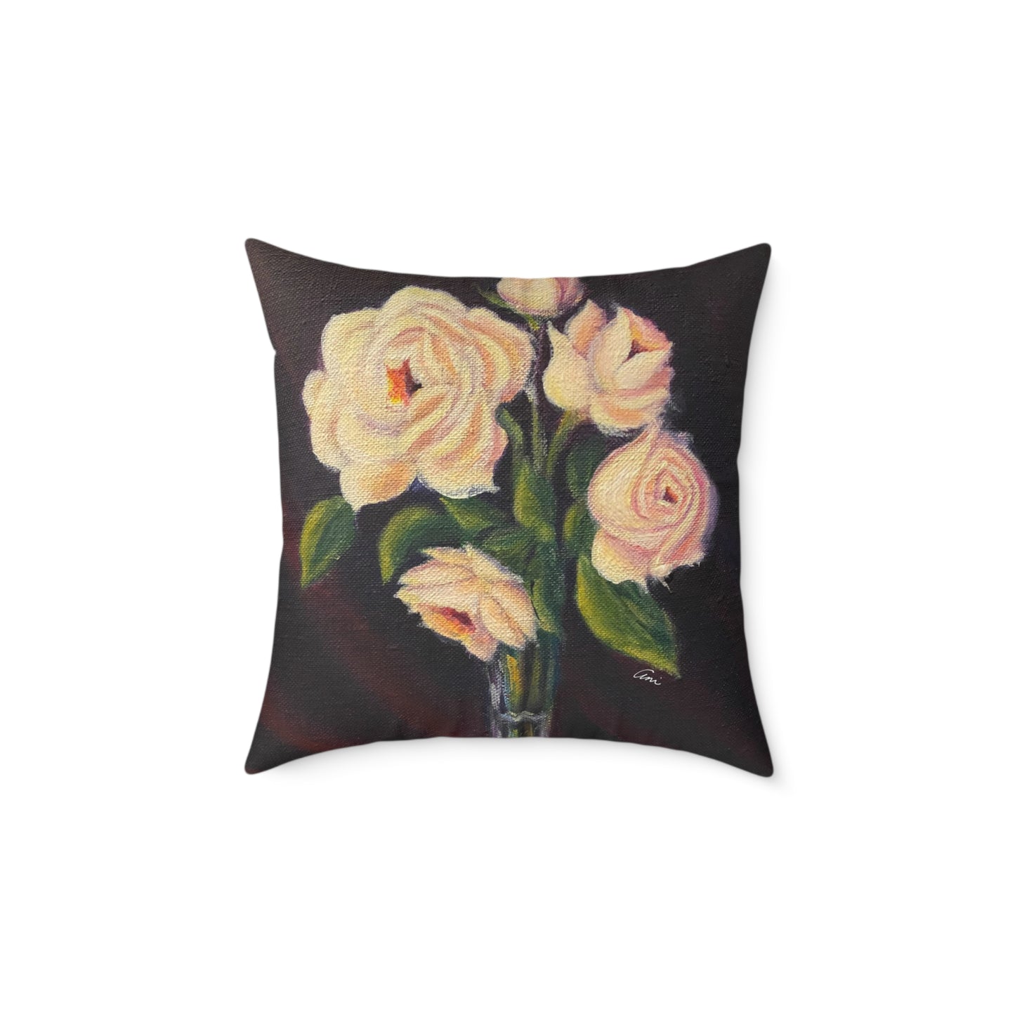 Five Roses Poly Canvas Pillow