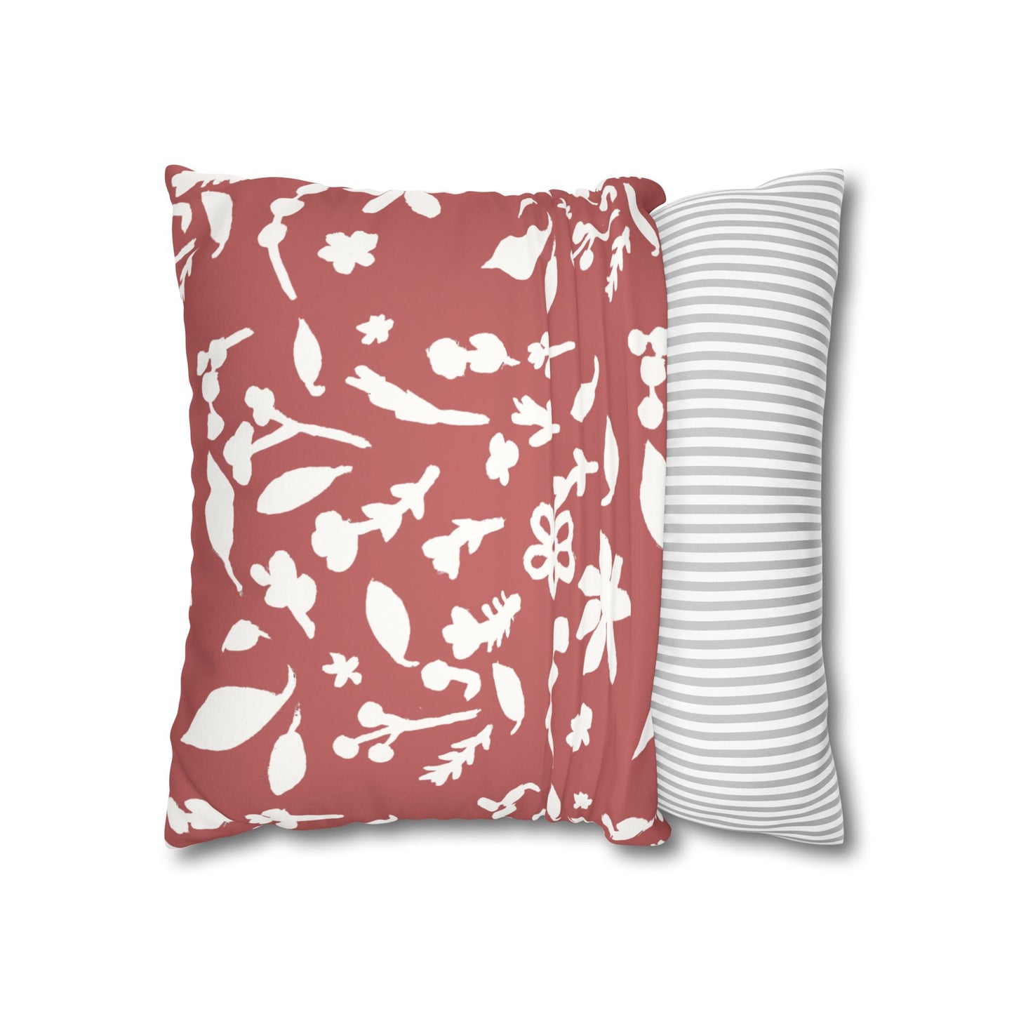 Rhubarb Fall Foliage Faux Suede Square Pillowcase