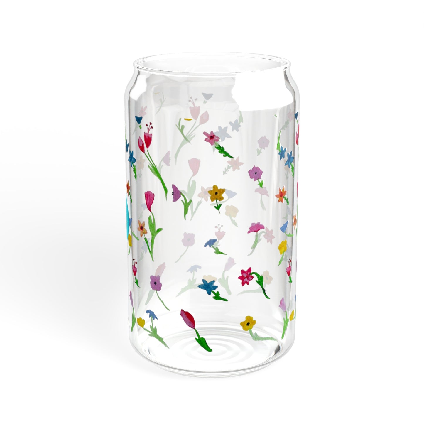 Floating Flowers Sipper Glass, 16oz