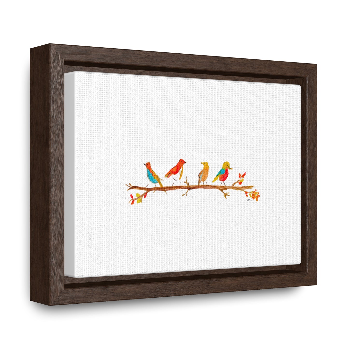 Birds on a Branch Gallery Canvas Wrap with Horizontal Frame