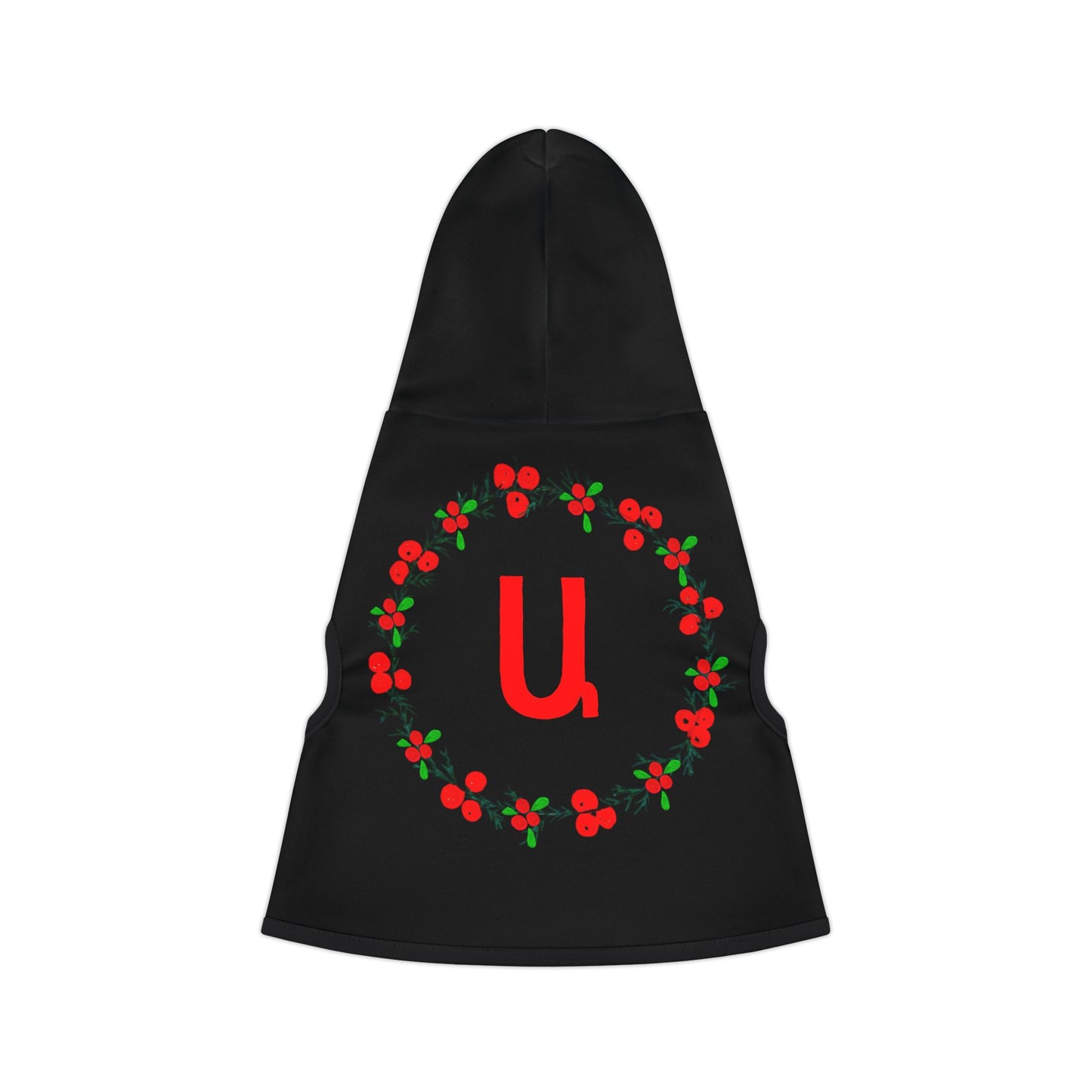 Customizable Armenian Letter Wreath Black Pet Hoodie