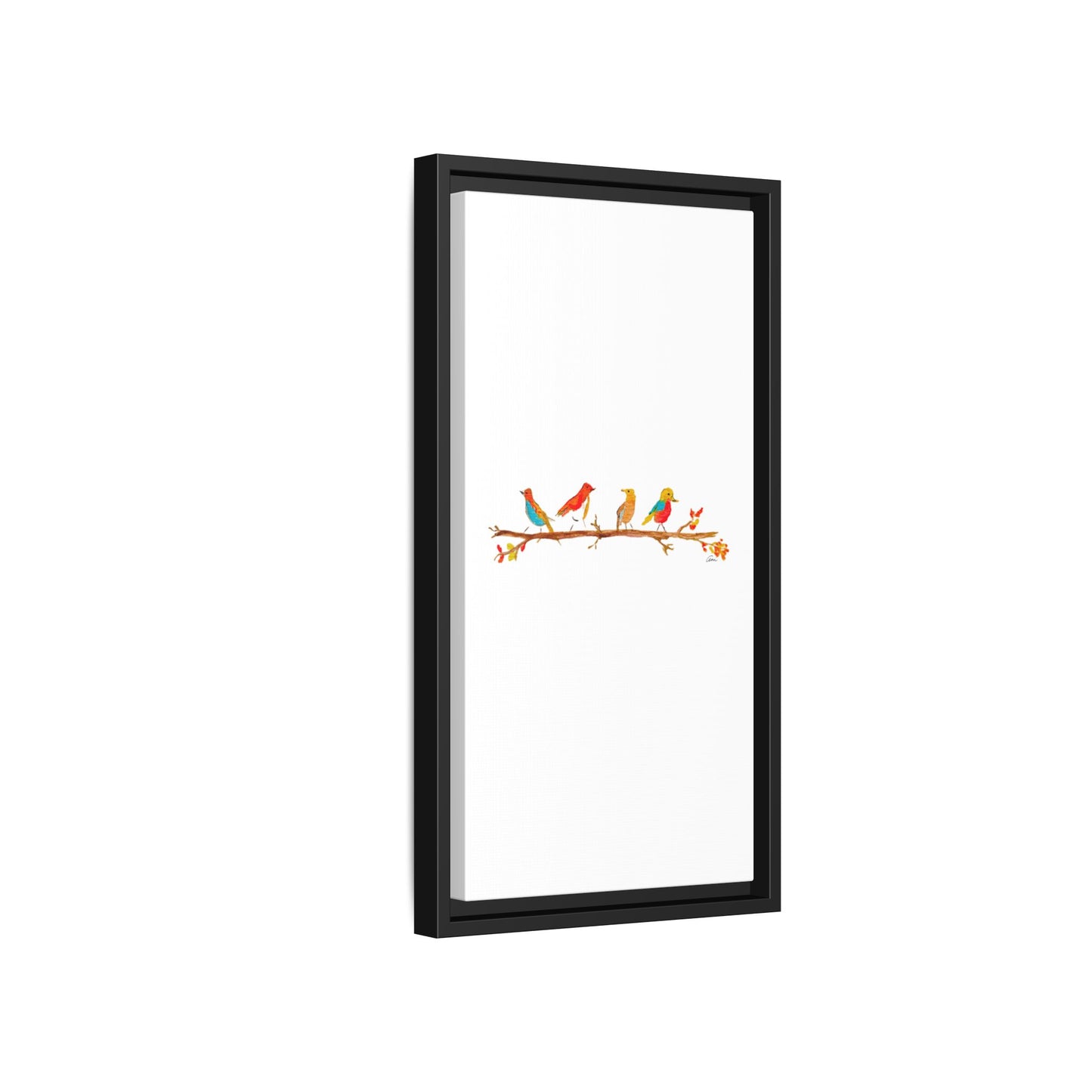 Birds on a Branch Gallery Canvas Print with Frame