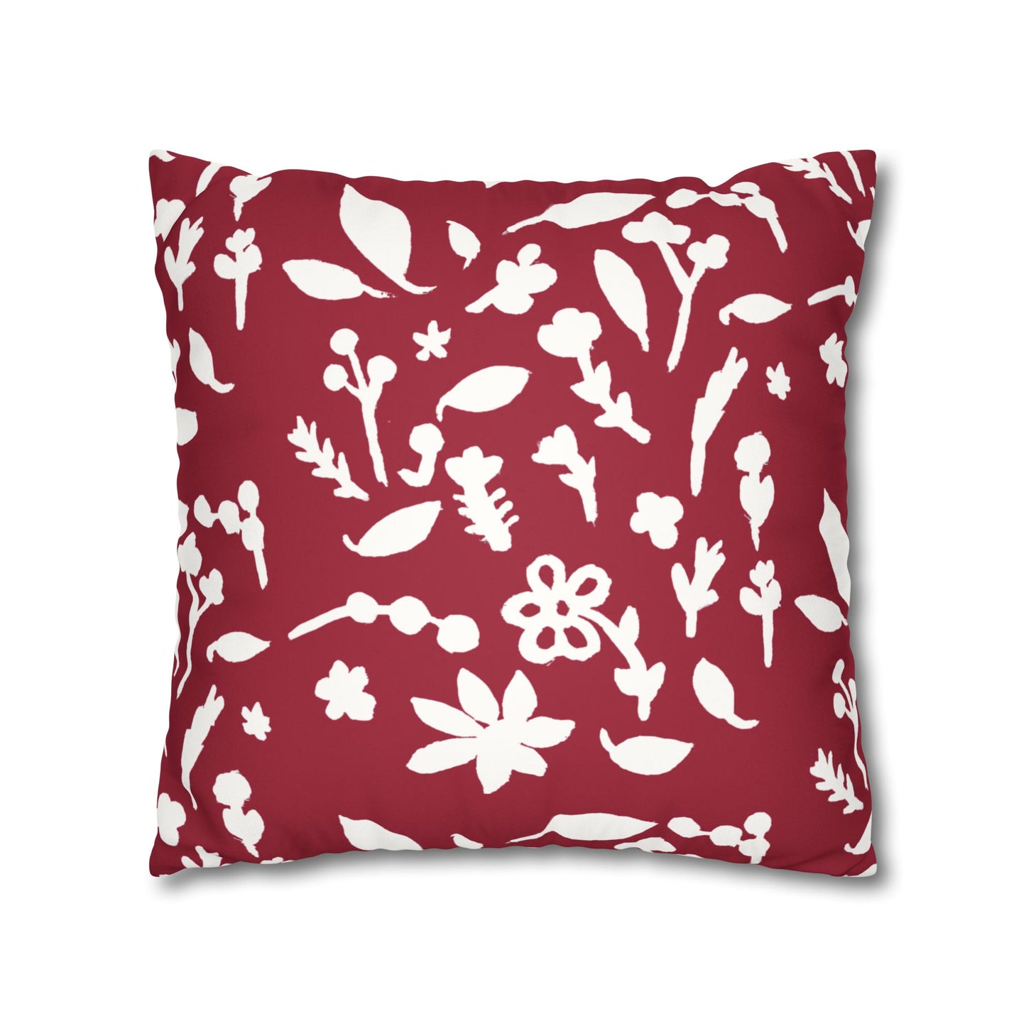 Cherry Cobbler Fall Foliage Faux Suede Square Pillowcase