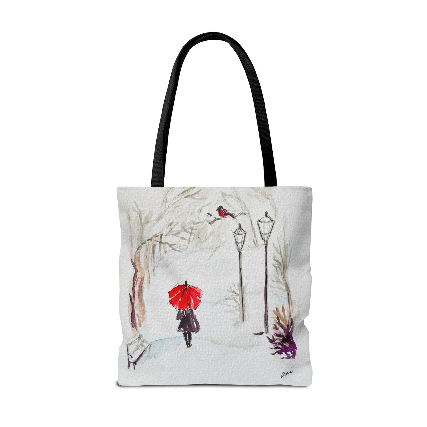 The Red Umbrella Ivory Tote Bag