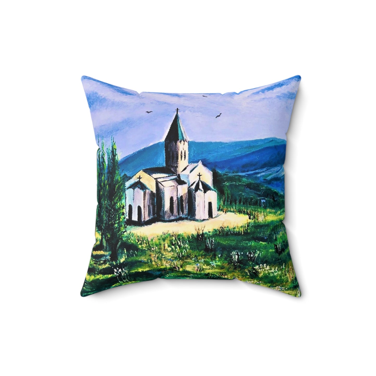 Ghazanchetsots Cathedral Faux Suede Square Pillow