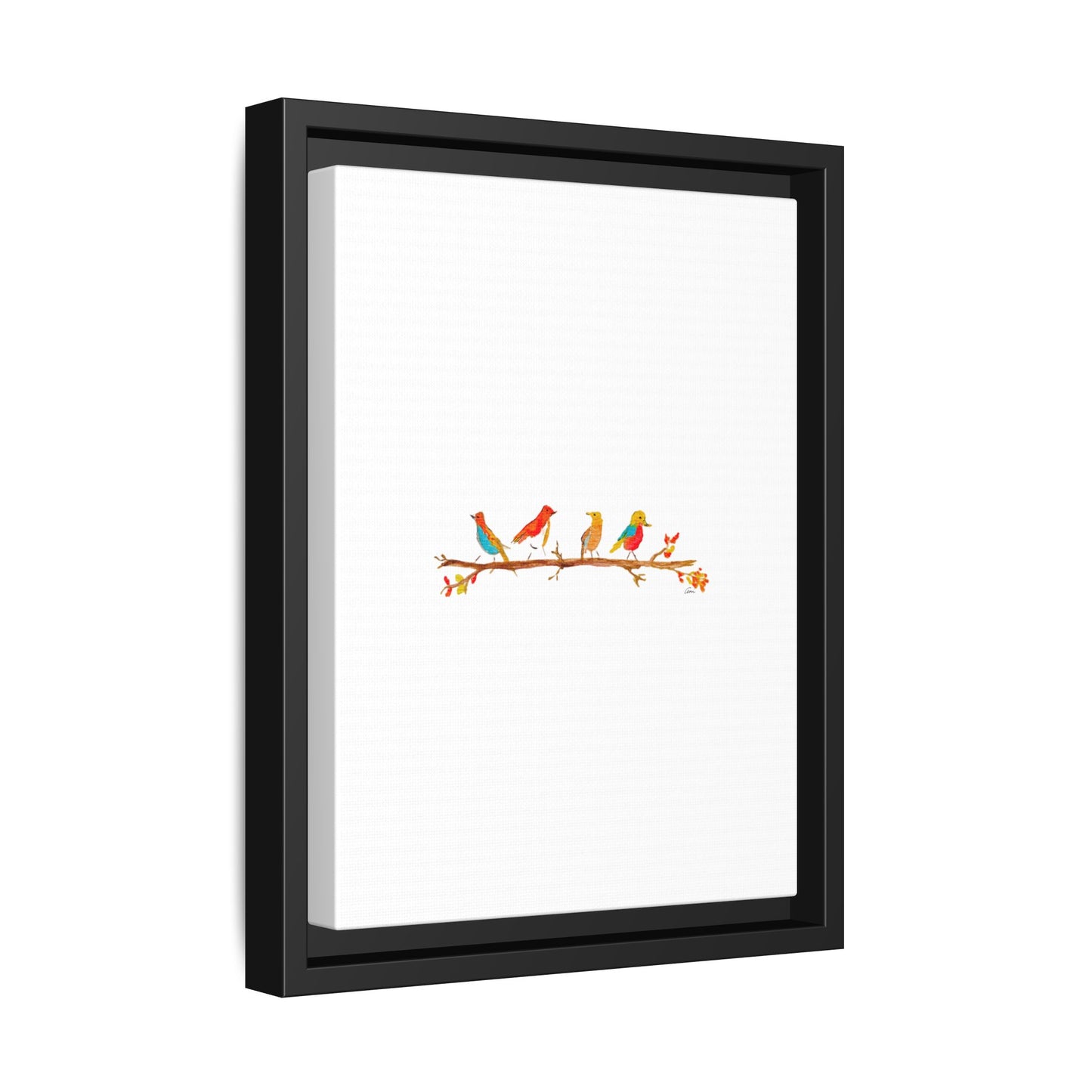 Birds on a Branch Gallery Canvas Print with Frame