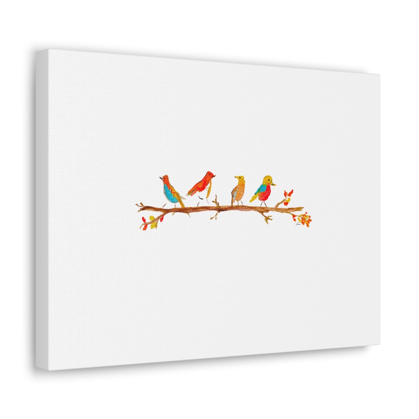 Birds on a Branch Canvas Gallery Wrap