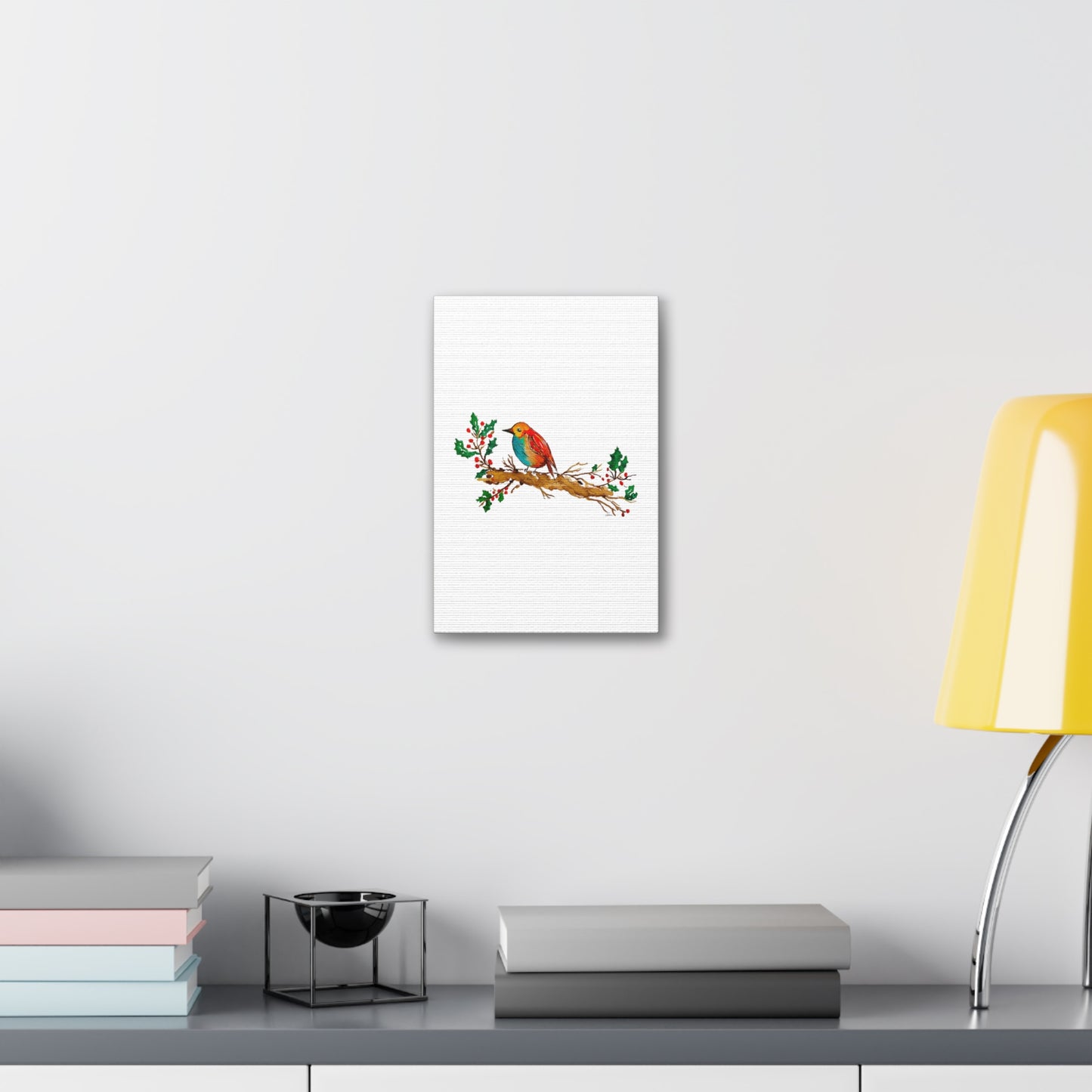Bright Bird on a Branch Canvas Print
