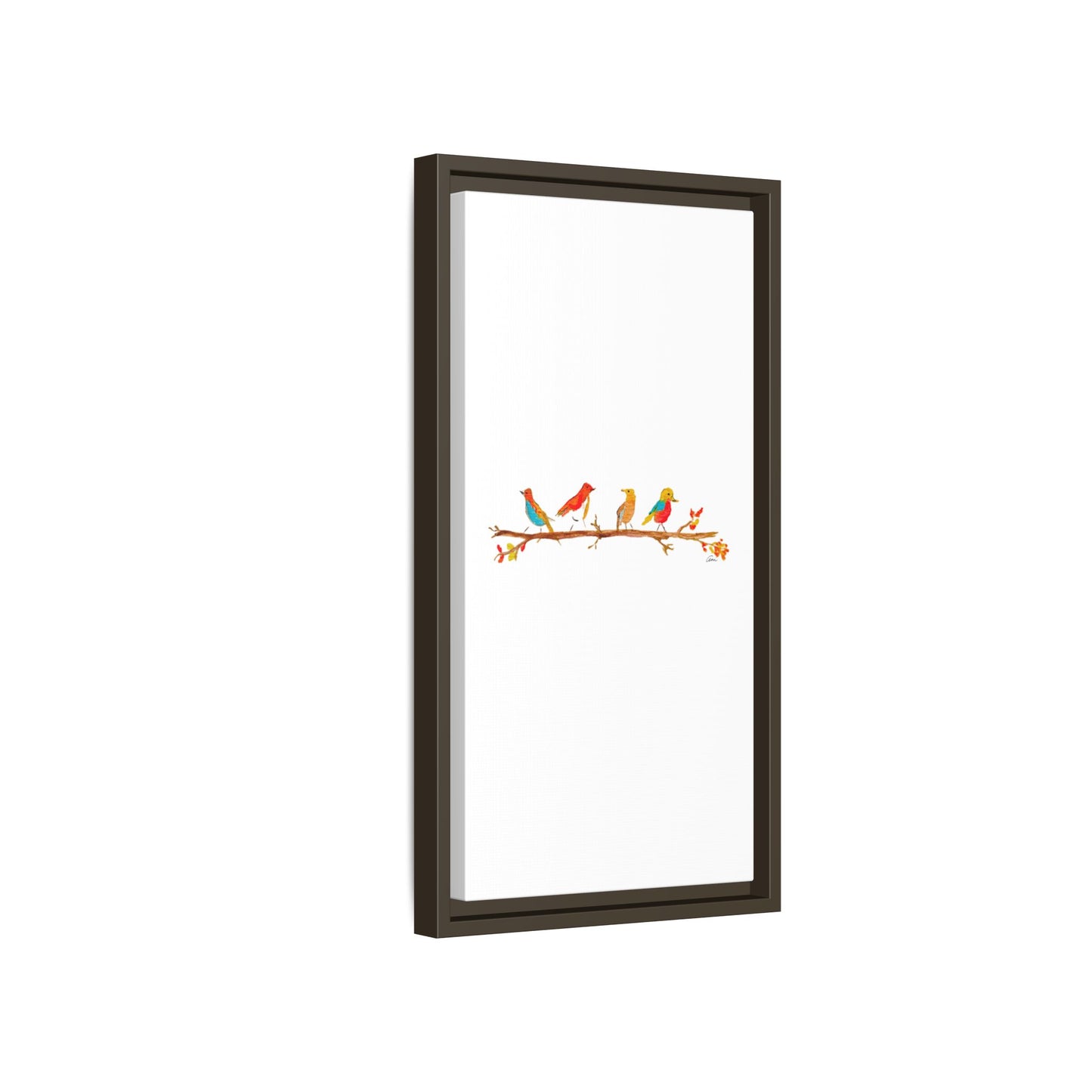 Birds on a Branch Gallery Canvas Print with Frame