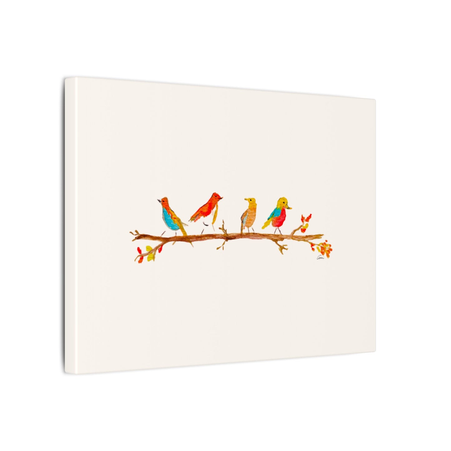 Birds on a Branch Matte Canvas Print